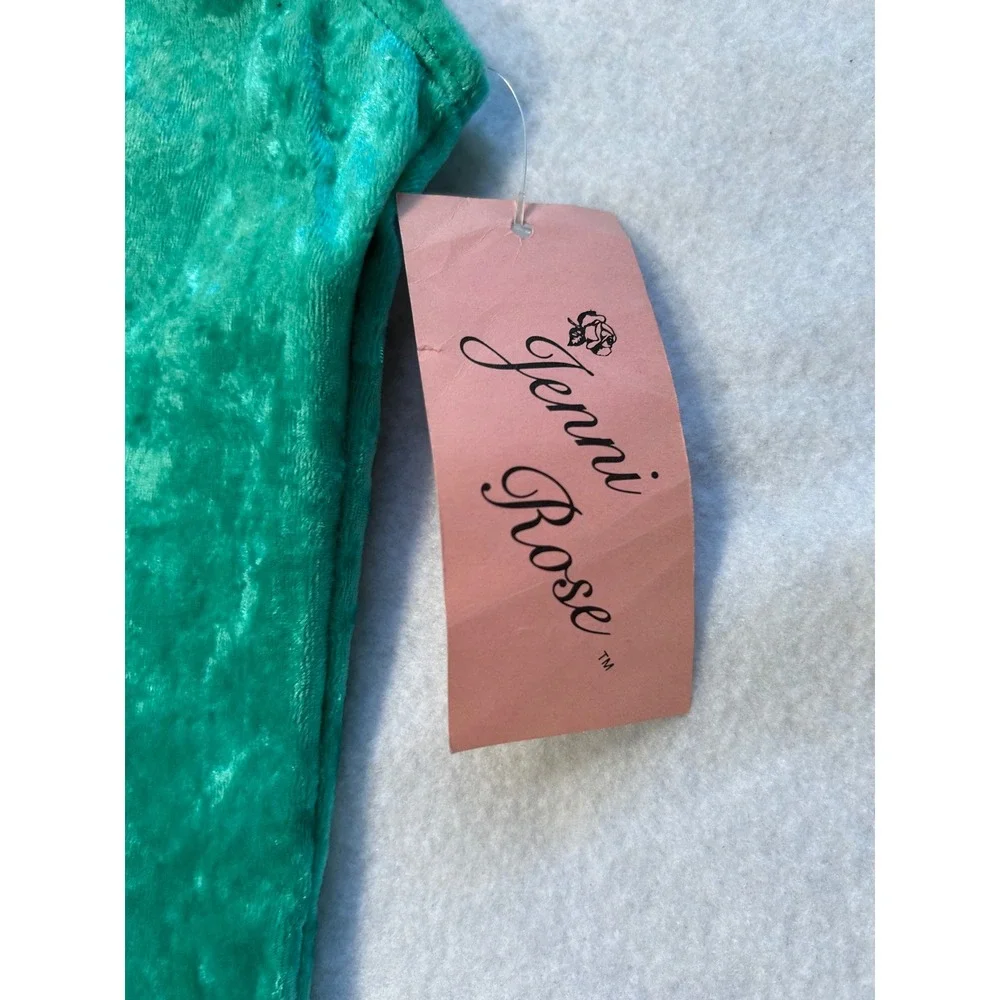 Jenni Rose Body Basics Kids Green Crushed Velvet Leotard Dance Gymnastics 14-16